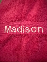 Pink Monogram Personalized Towel Madison 27x 47 Thick Heavy Soft
