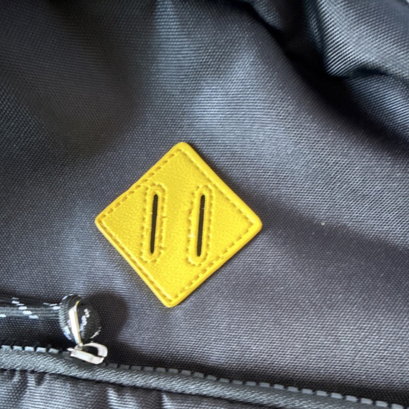 Airwalk Black Hiking Backpack Yellow Patch Multicolor Logo Padded Panel 3