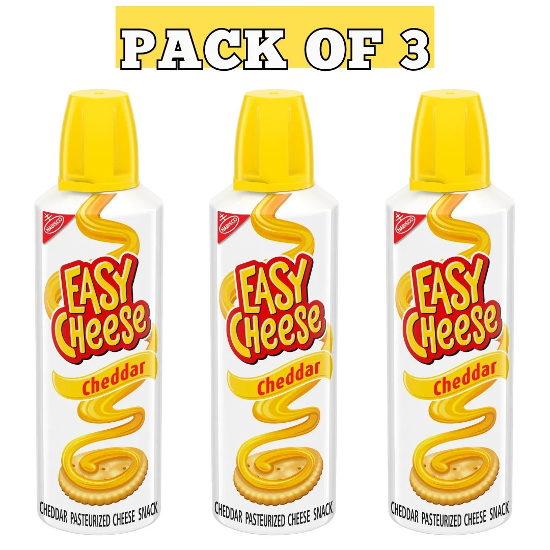 (3 pack) Easy Cheese Cheddar Cheese Snack, 8 oz gallery