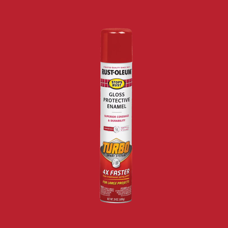 (3 Pack) Rust-Oleum Stops Rust Turbo Spray Paint, Gloss Sunrise Red, 24 oz Cans gallery
