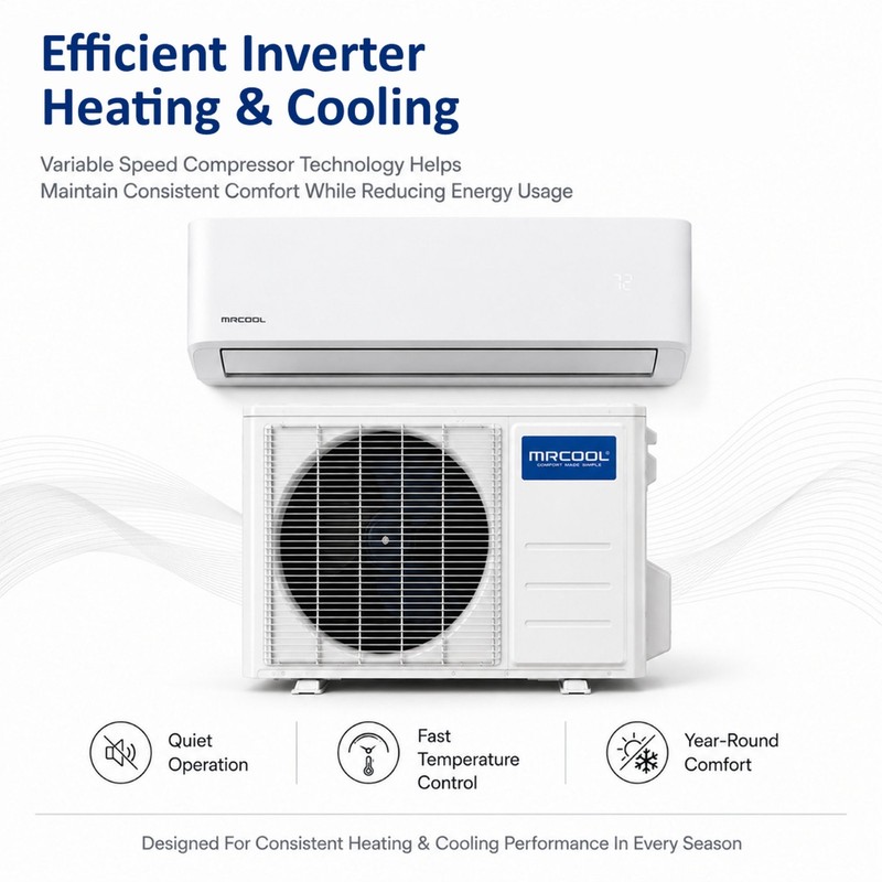 MRCOOL DIY Select 12K Mini Split AC Ductless Heat Pump System 115V WiFi gallery