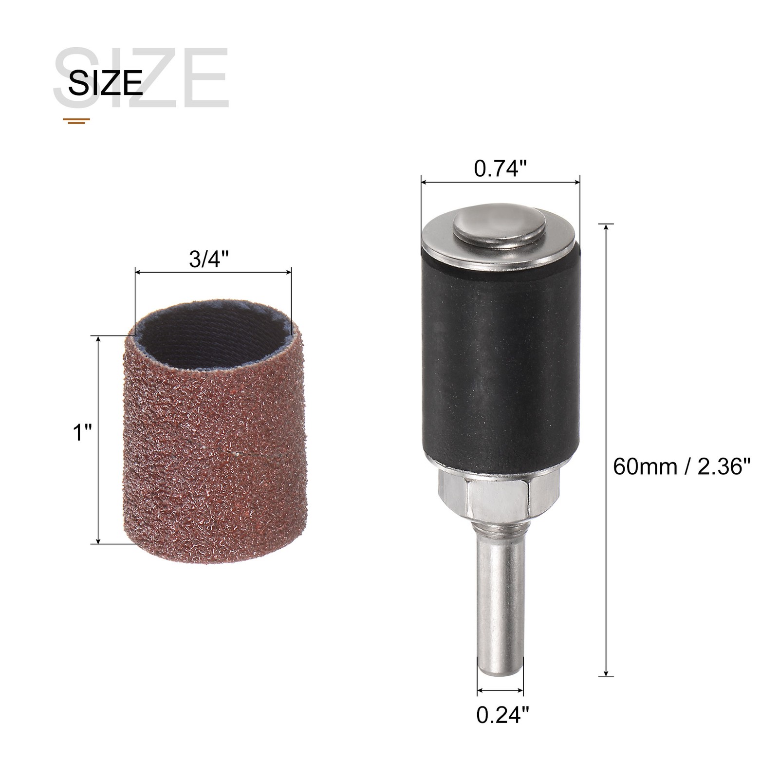 30pack 3/4 Inch Sanding Sleeves Set 80 Grit with 2Pcs 0.24 Inch Mandrels gallery