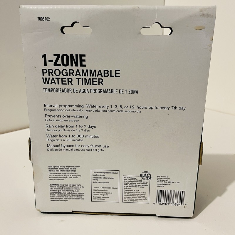 Ace 1-Zone Programmable Water Timer Manual Bypass Rain Delay Digital 360 Min New gallery