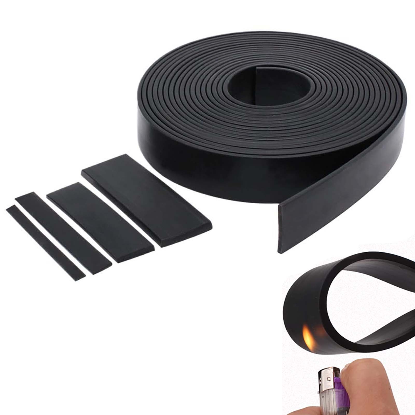 Black Solid Rubber Flat Strip Sealing Strip Thick 1/2/3/5mm Width 10/15/20-100mm gallery