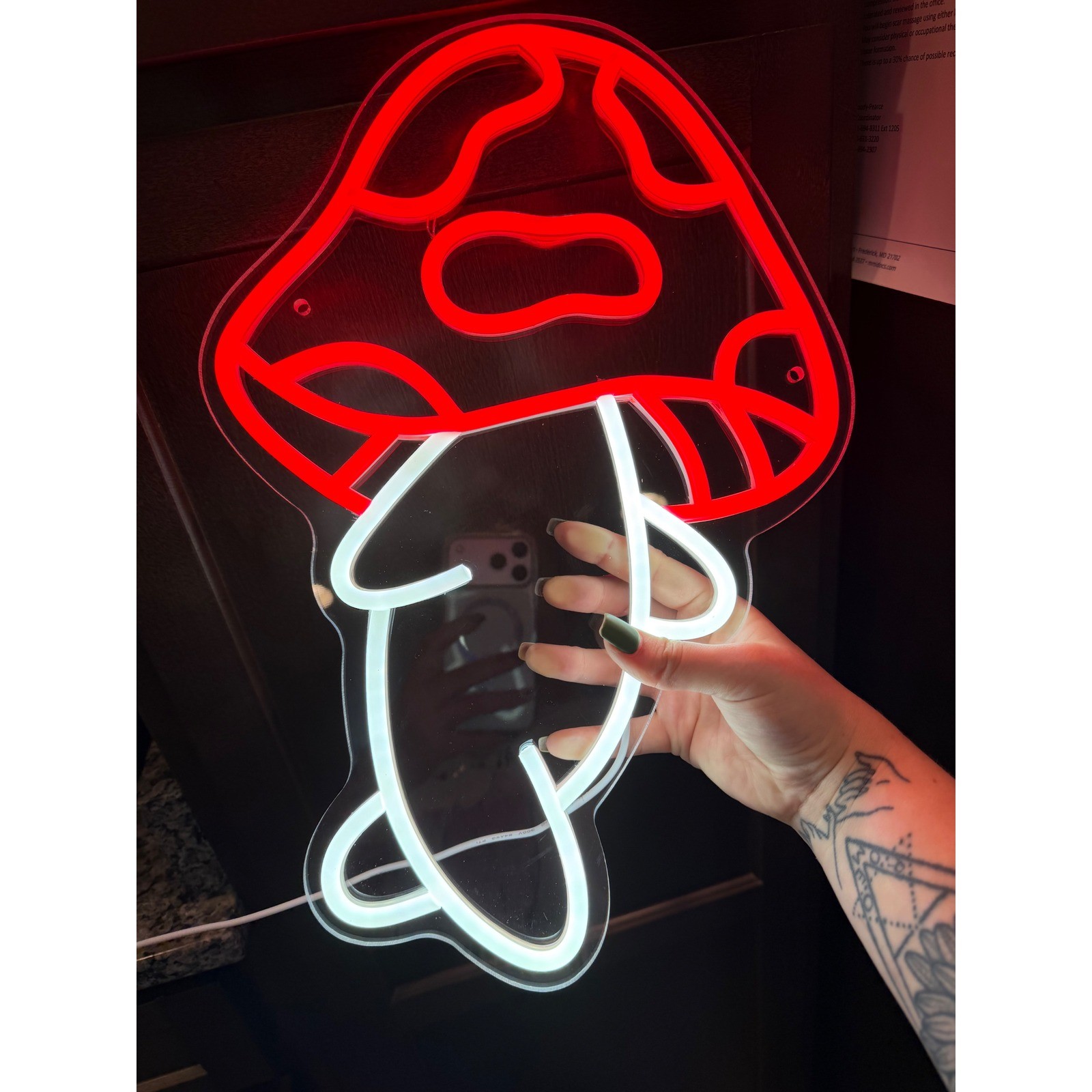 Handmade Mushroom Man LED Neon Sign Red White Wall Decor Psychedelic Art Light gallery