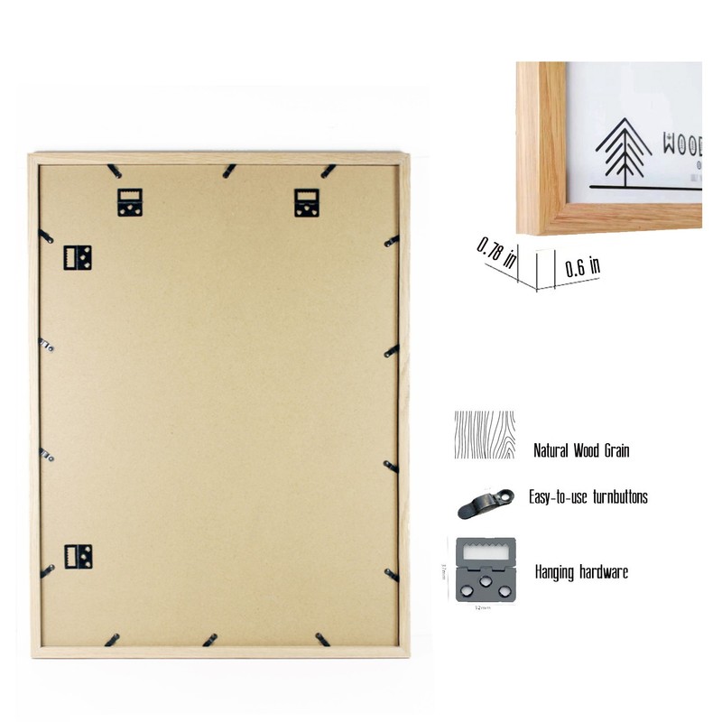 Oak Wood Picture Frames - Natural Solid Wood Glass Photo Frames Wall Tabletop gallery