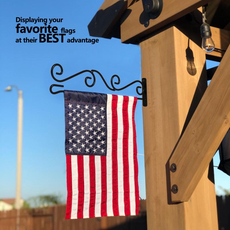 Anley Garden Flags Wall Scroll Hanger - Iron Horizontal Garden Flag Pole Holder gallery