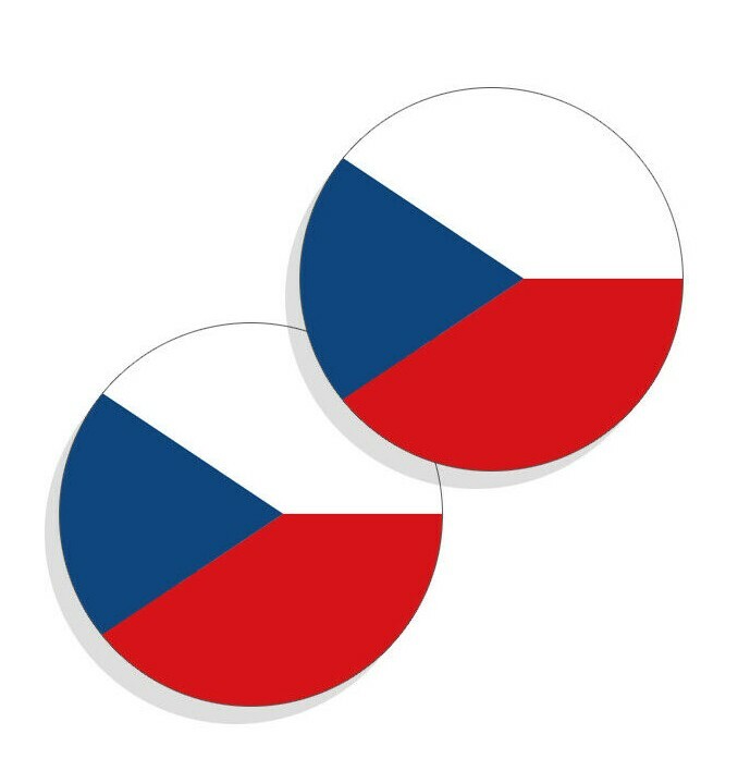 Czechia Flag Stickers Flag Decals Czechia Flag Vinyl Stickers Round 4pack gallery