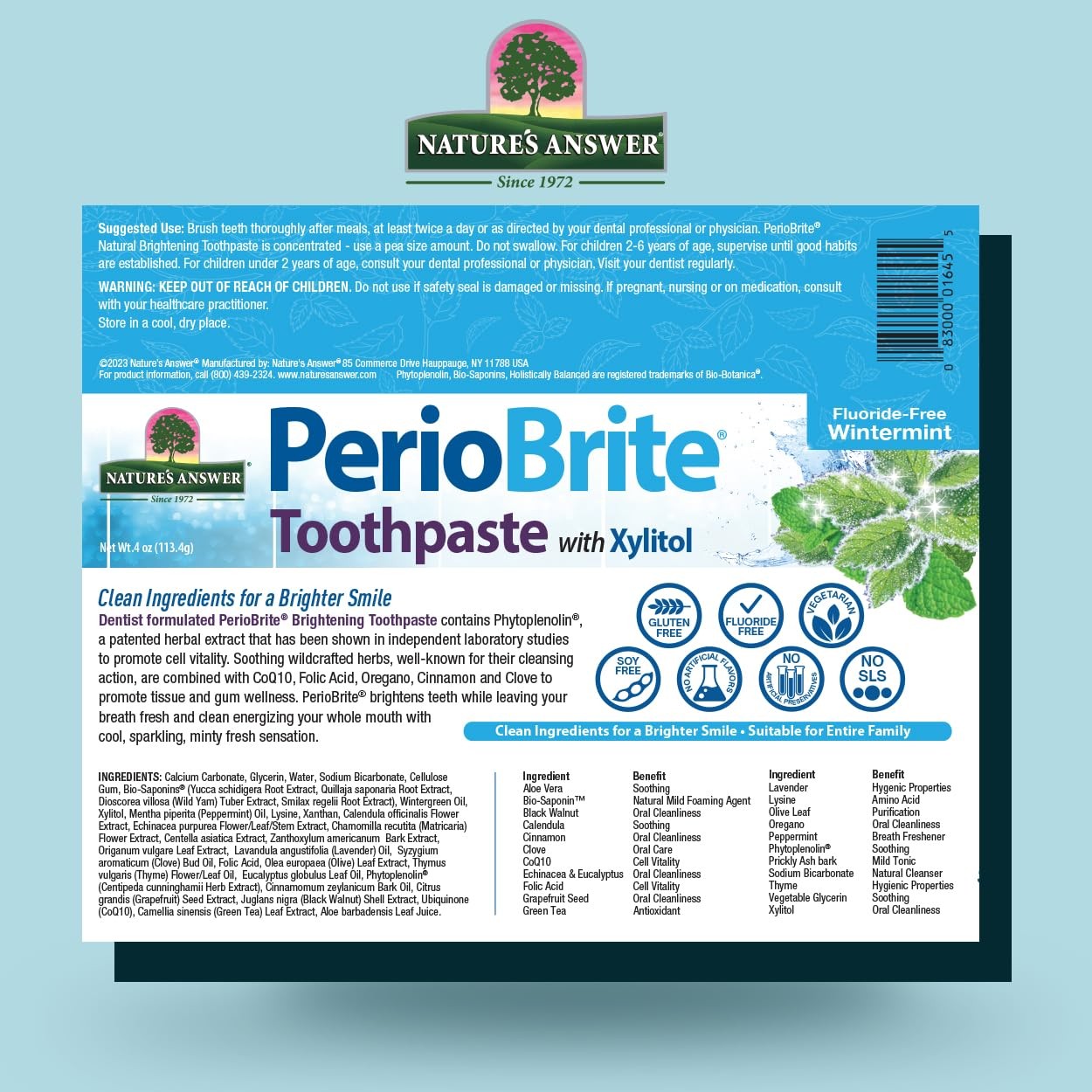 Periobrite Whitening Toothpaste 4oz | Fluoride-Free | Vegan & Cruelty-Free gallery