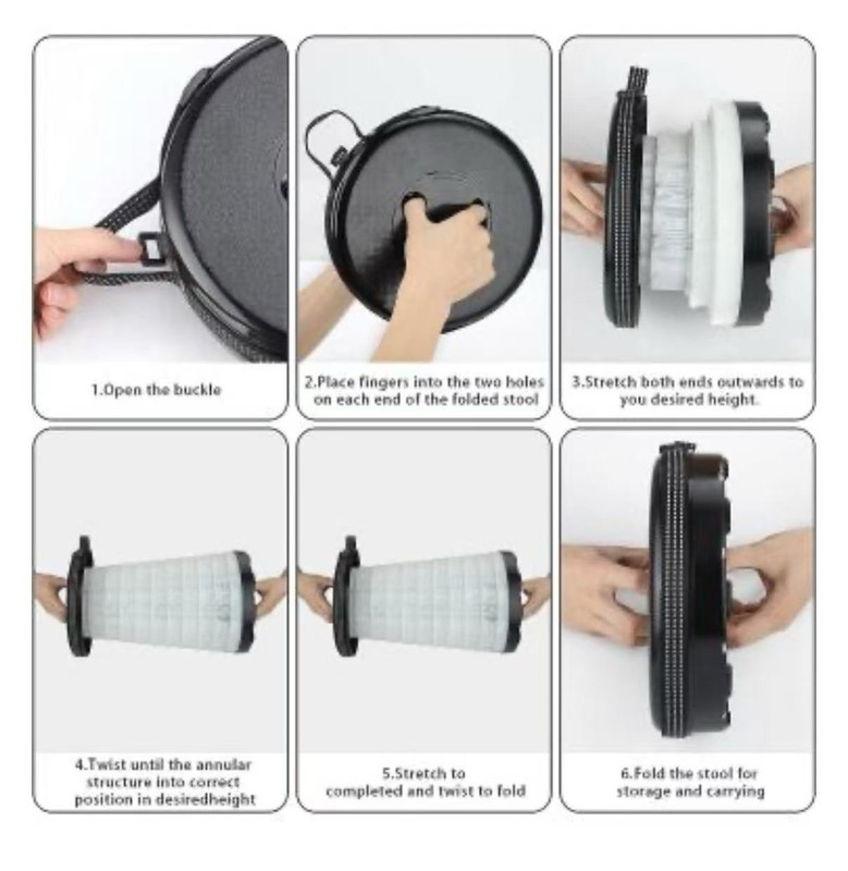 Folding Stool Portable Telescopic Chair Seat Camping Retractable Outdoor Fishing gallery
