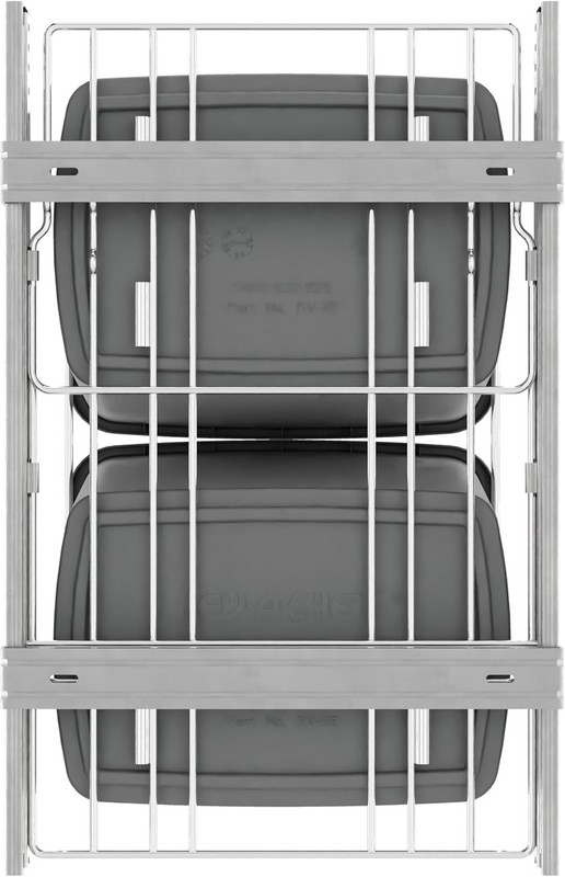 Rev-A-Shelf Double Pullout Trash Can 35 qt. for Kitchen, Silver, RV-18KD-17C S gallery