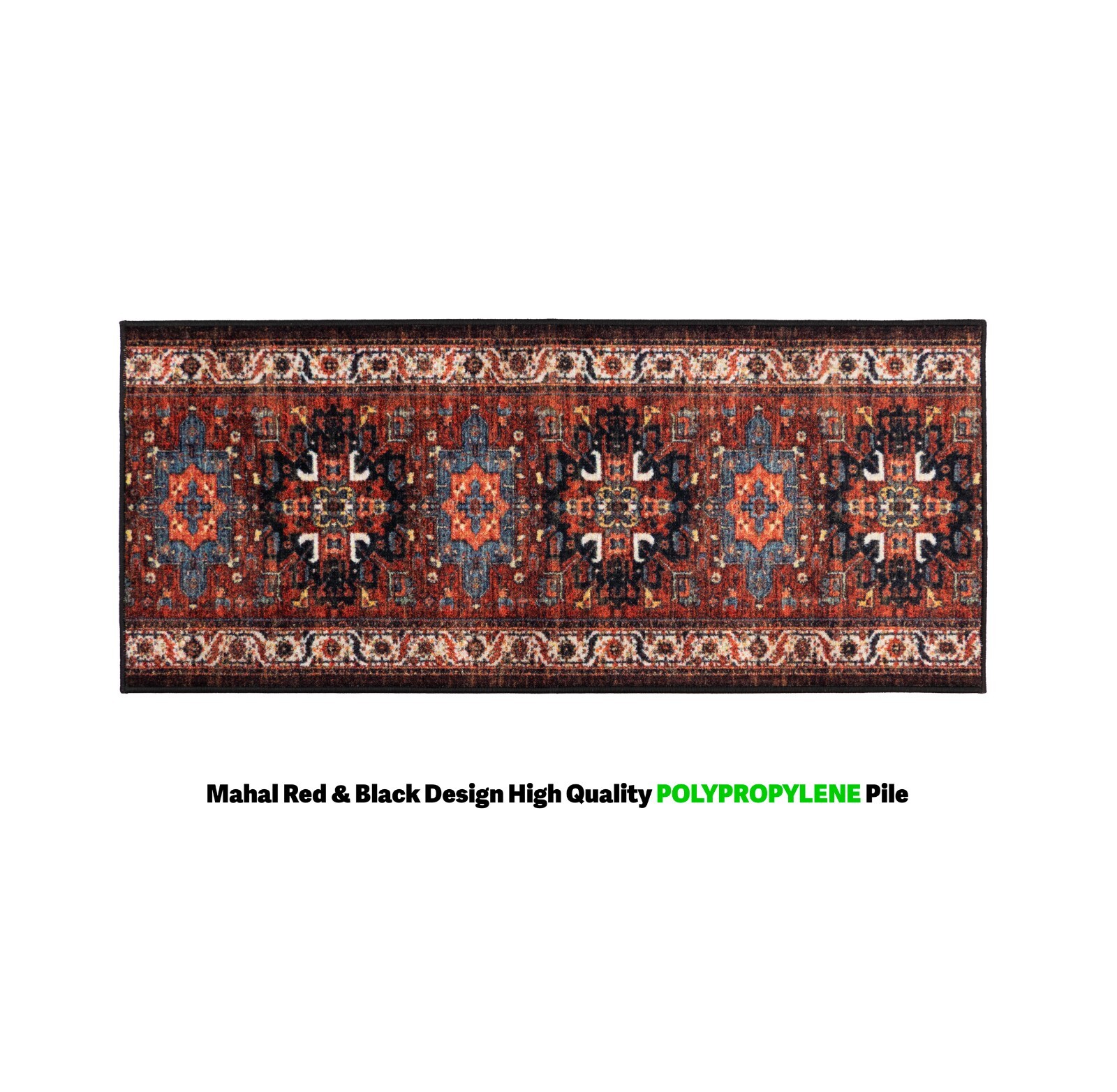 Custom Mahal Red Design High Quality Cotton Medium Pile Runner 25in / 36in Width gallery
