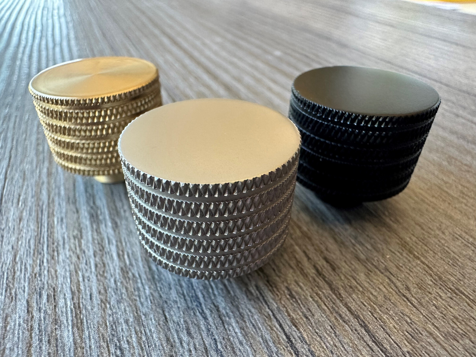 Knurled Cabinet Knob Large Round Solid Brass gallery
