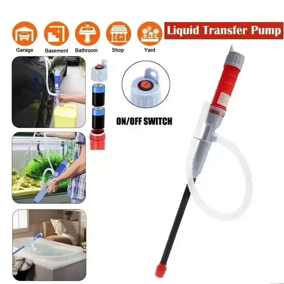 Battery Powered Electric Fuel Transfer Siphon Pump Gas Oil Water Liquid 2.2 GPM gallery