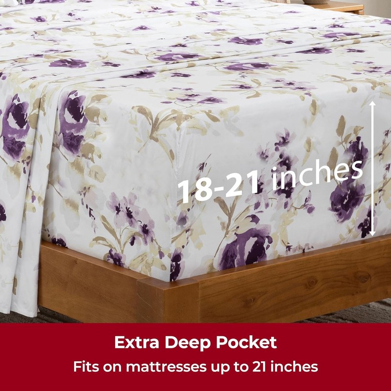 4 Piece Bed Sheet Set Deep Pocket 2000 Series Hotel Bed Sheet Microfiber Comfort gallery