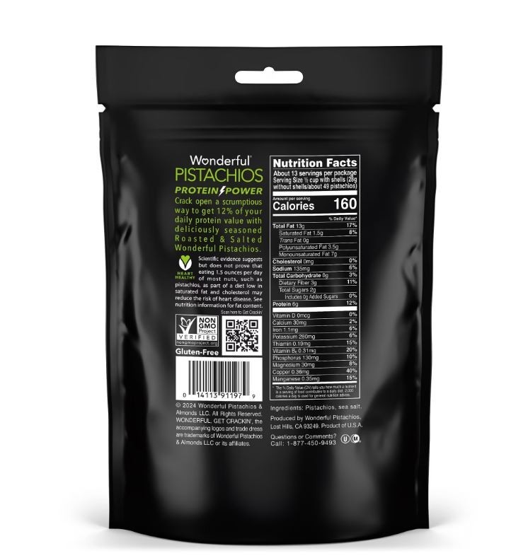 Wonderful Pistachios In-Shell Roasted & Salted Nuts, 24 Ounce Bag gallery