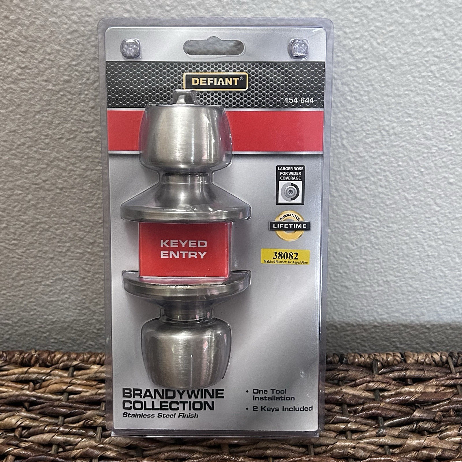 Defiant Brandywine Keyed Entry Door Knob Lock Set, Stainless Steel, Keys gallery
