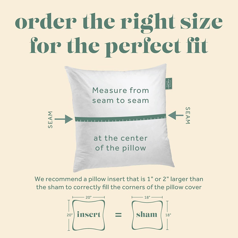 Throw Pillow Inserts 22x22 Set Of 2 Down Feather Fill 100% Cotton Square USA gallery