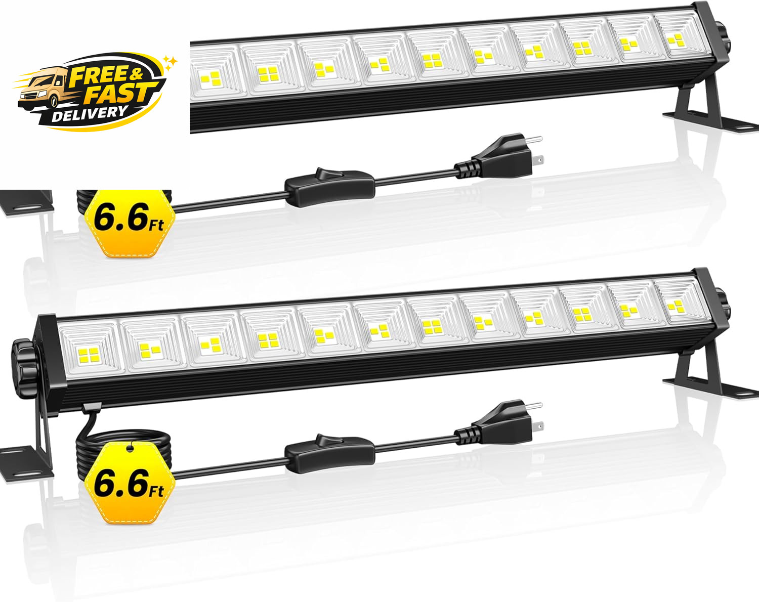 2 Pack LED Shop Lights, 40W 5400LM Plug in Garage Lights with 6.6FT Long gallery
