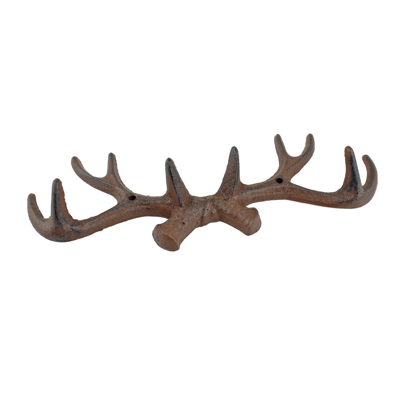 Deer Antler Coat Rack Wall Key Hook Towel Hat Hanger Cast Iron Rustic Brown gallery