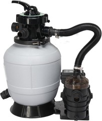 Sand Filter Above Ground 1/2HP Pool Pump 2640GPH Flow 12″ for Spas Grey & Black