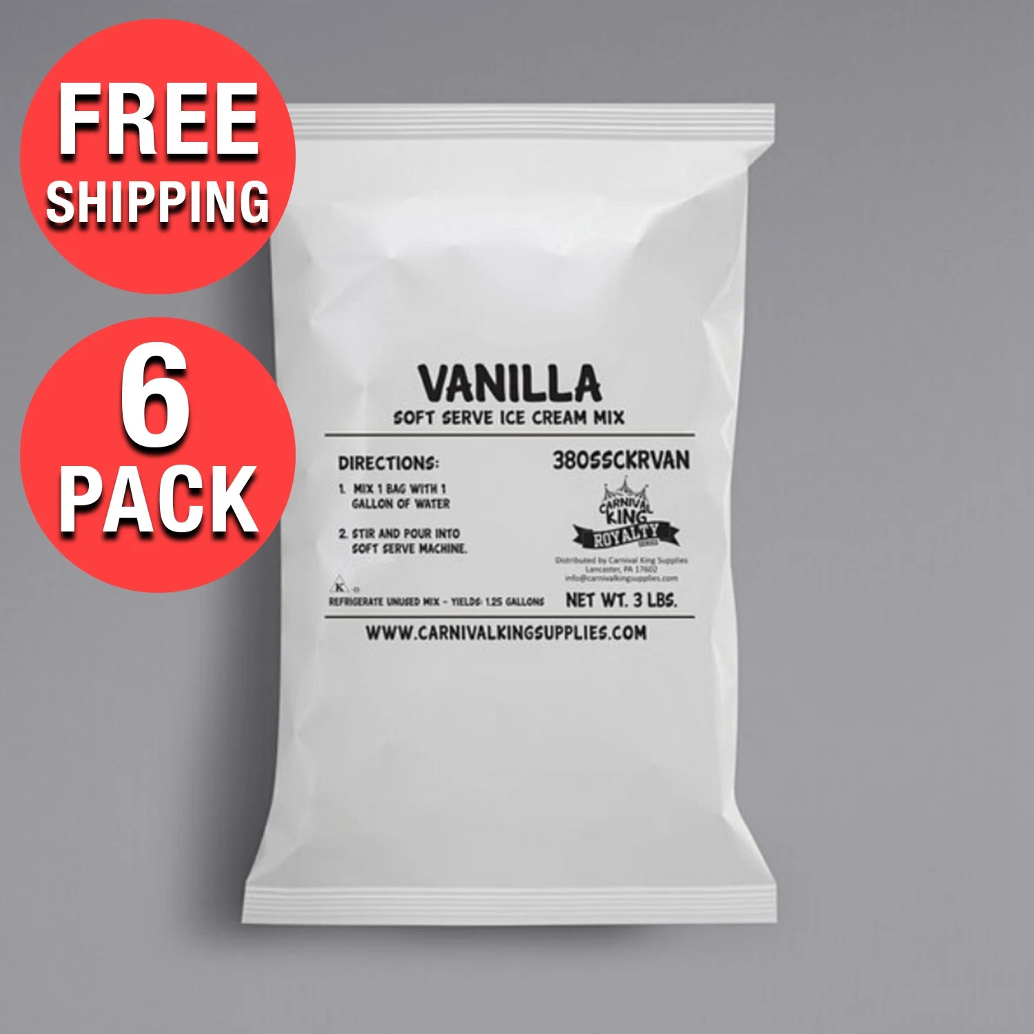 Commercial Restaurant 3 lb. Vanilla Soft Serve Ice Cream Mix for Ice Cream Shop gallery