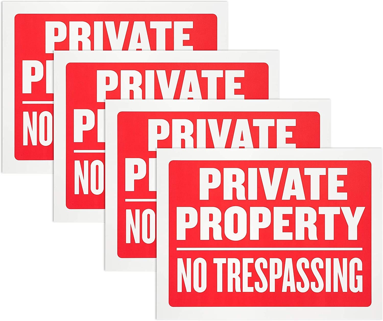 Vanitek 8 Pack Private Property No Trespassing Sign 9 x 12 Inch Weatherproof,... gallery