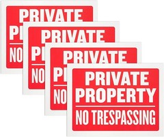 Vanitek 8 Pack Private Property No Trespassing Sign 9 x 12 Inch Weatherproof,…
