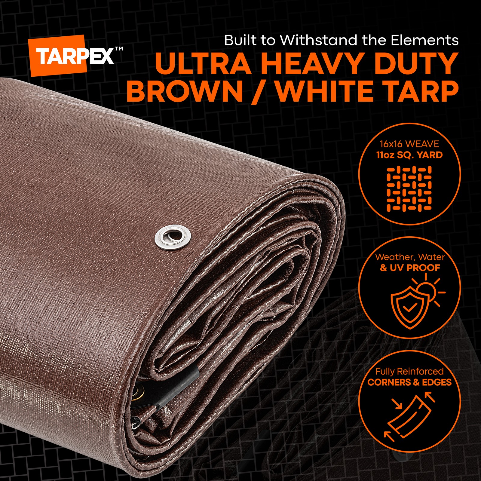 TARPEX - 20 Mil Brown White Ultra Heavy Duty Poly Tarp gallery