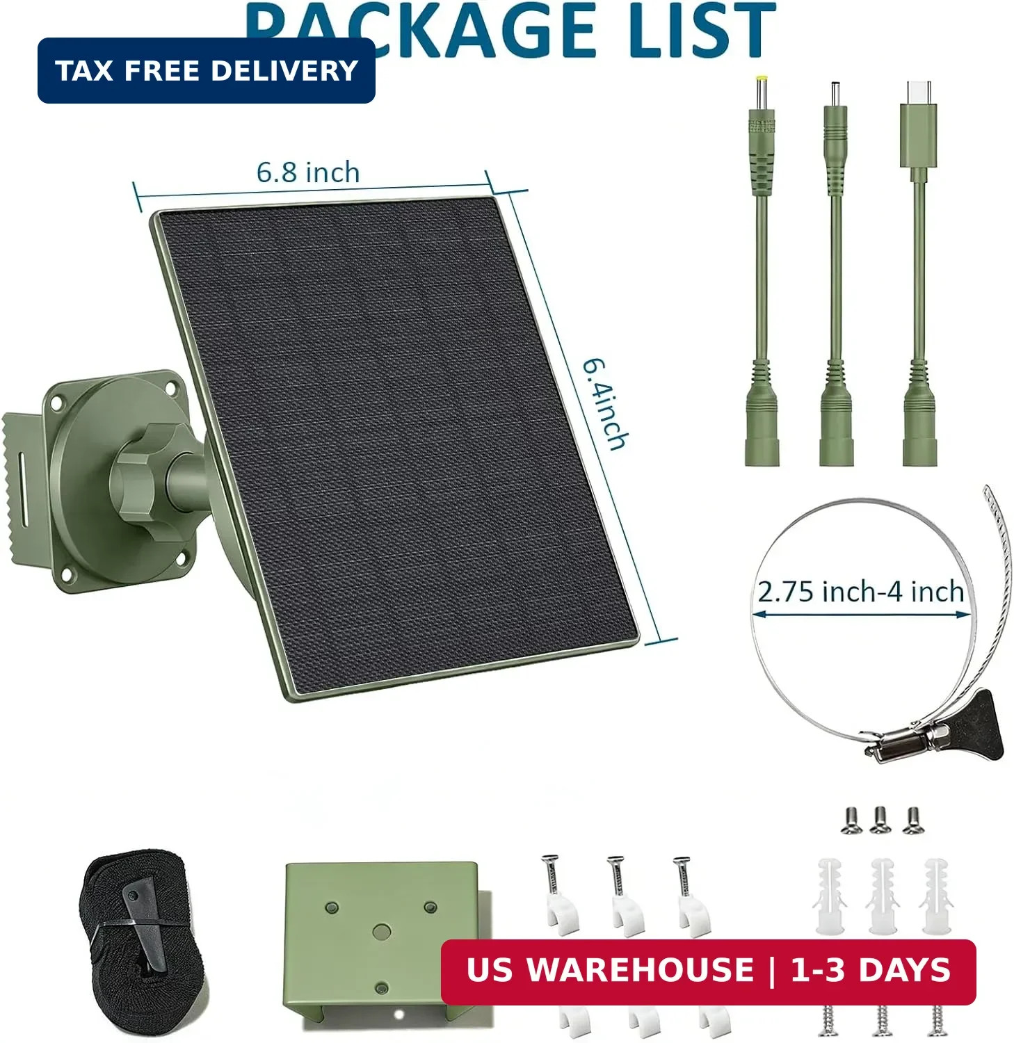 Zivif Solar Panel for Trail Camera, 5W Solar Charger Built-in 5200mAh Rechargeab gallery