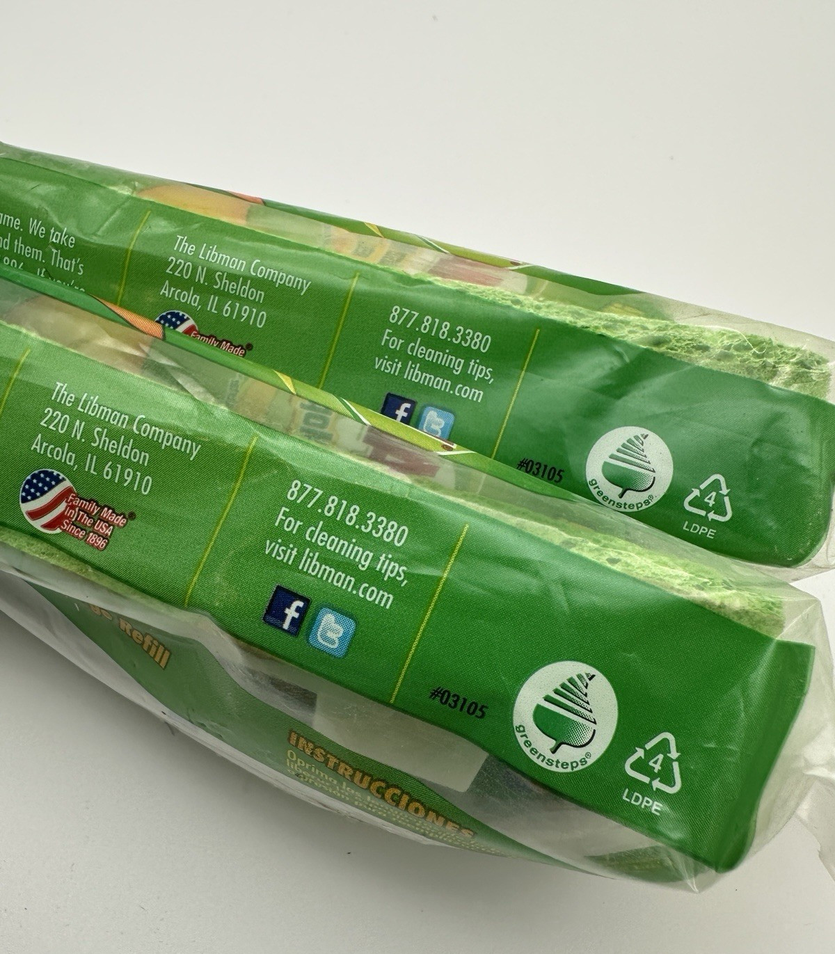 2 Libman Scrubster Mop Refill #03105 Easy Change Snap-On Absorbent NIP gallery
