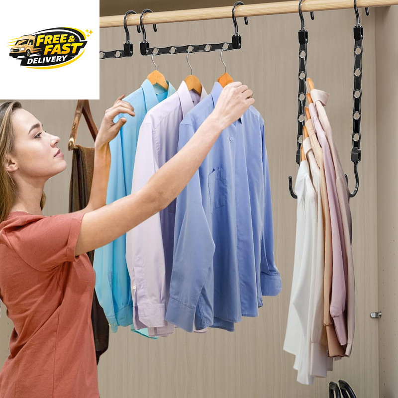 24 Pack Hangers Space Saving Magic Space Saver Storage Smart Plastic Clothes gallery