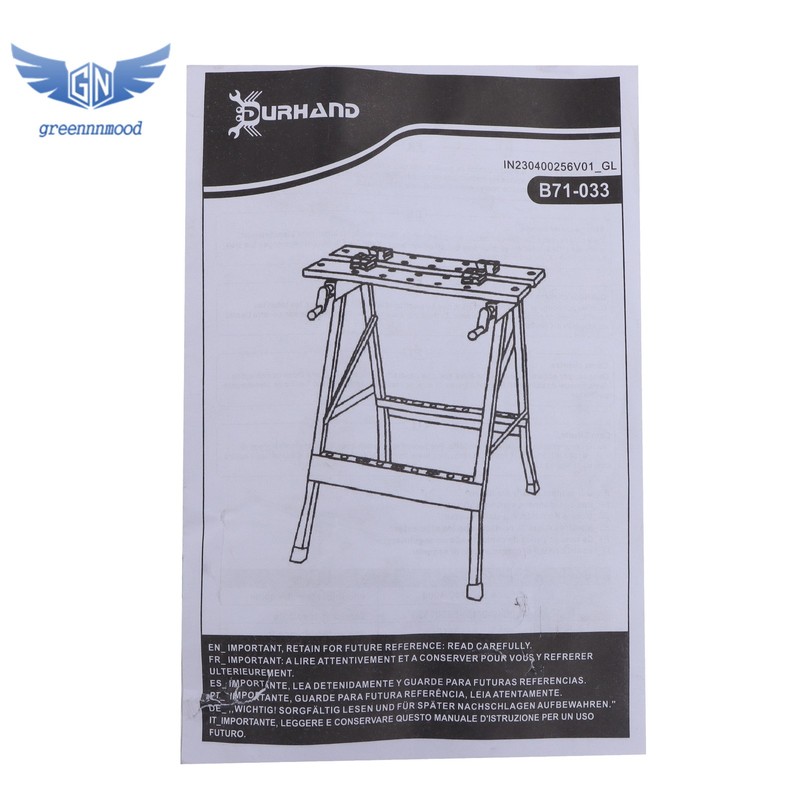 220lbs Capacity Adjustable Folding Workbench with Built-in Ruler & Protractor gallery