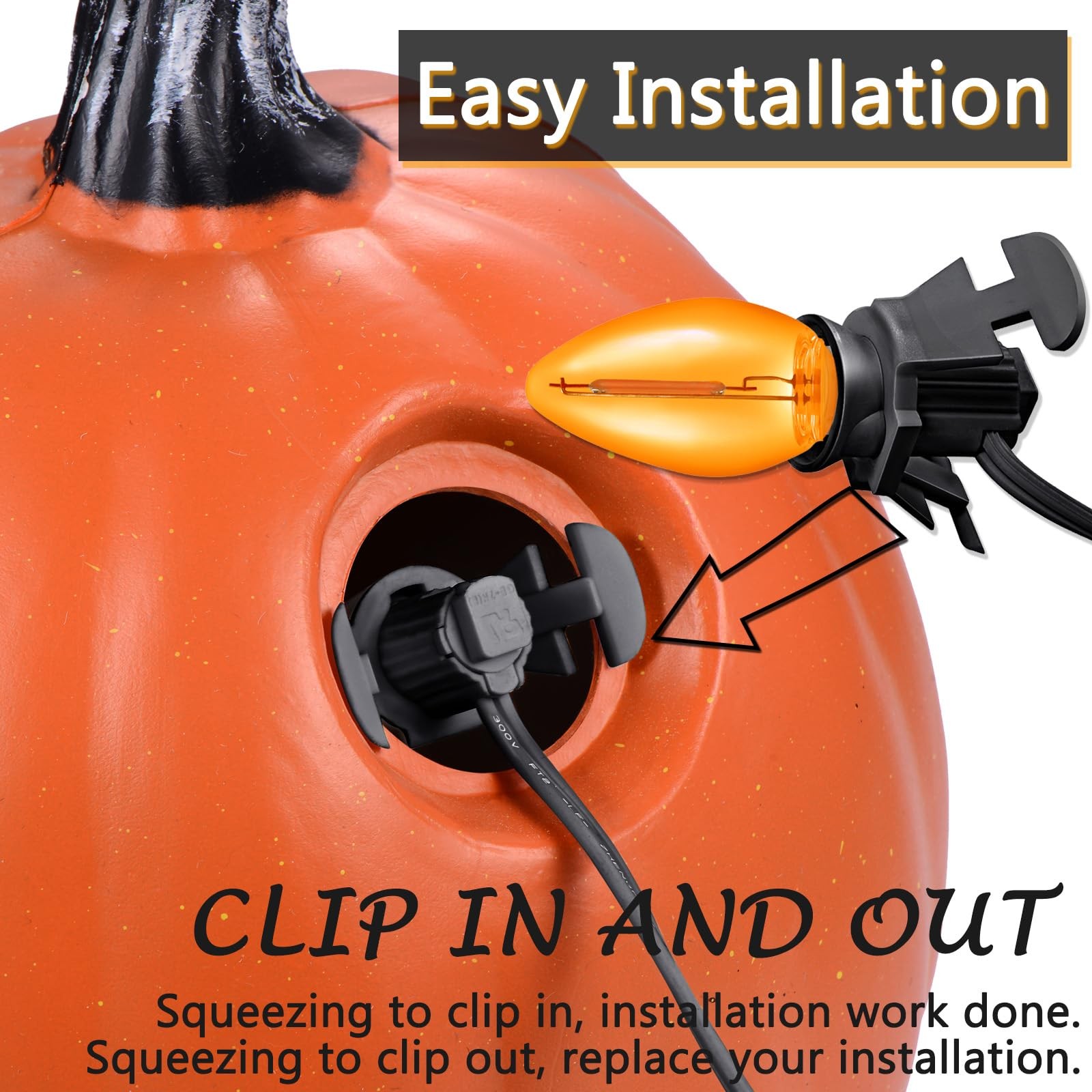 Clip in Light Cord,Accessory Cord with Light Bulb,Candelabra-Base E12 Socket ... gallery