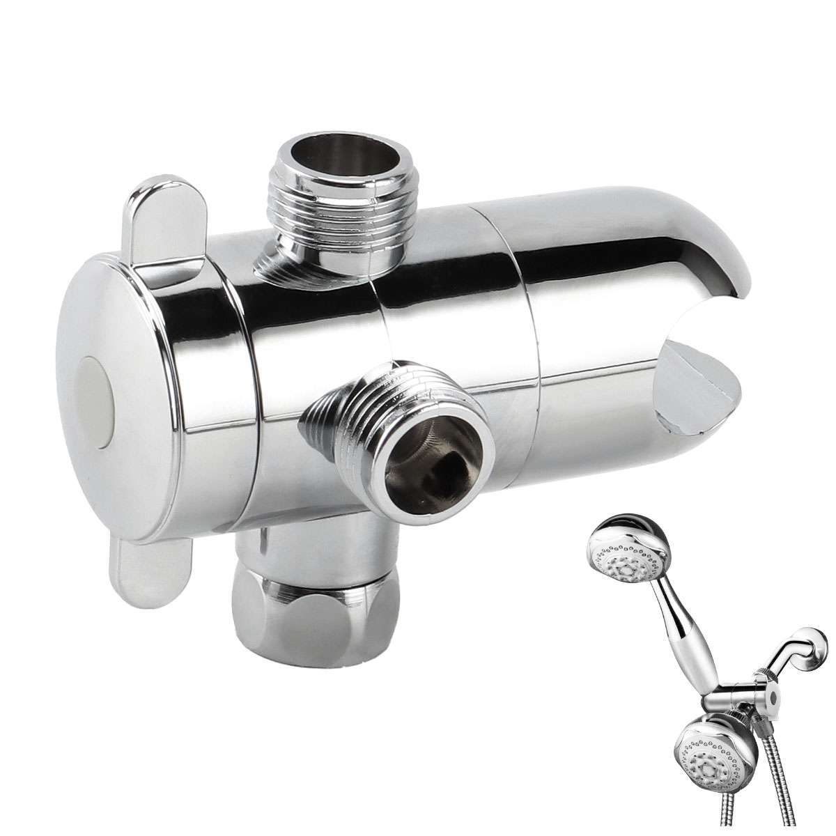 1/2" Shower Arm Diverter With Handshower Mount 3-Way Shower Head Diverter Valve gallery