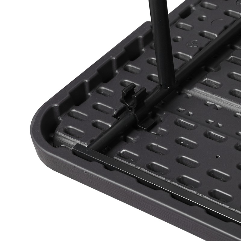 Rectangular Plastic 6 Ft Folding Table Dining Picnic Camp W/Handle 220lbs Black gallery