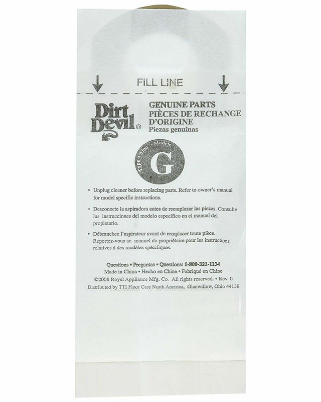 Fits For Royal Fits For Dirt Devil Type G Hand Vac Ultra Bags Style 3010347001, gallery