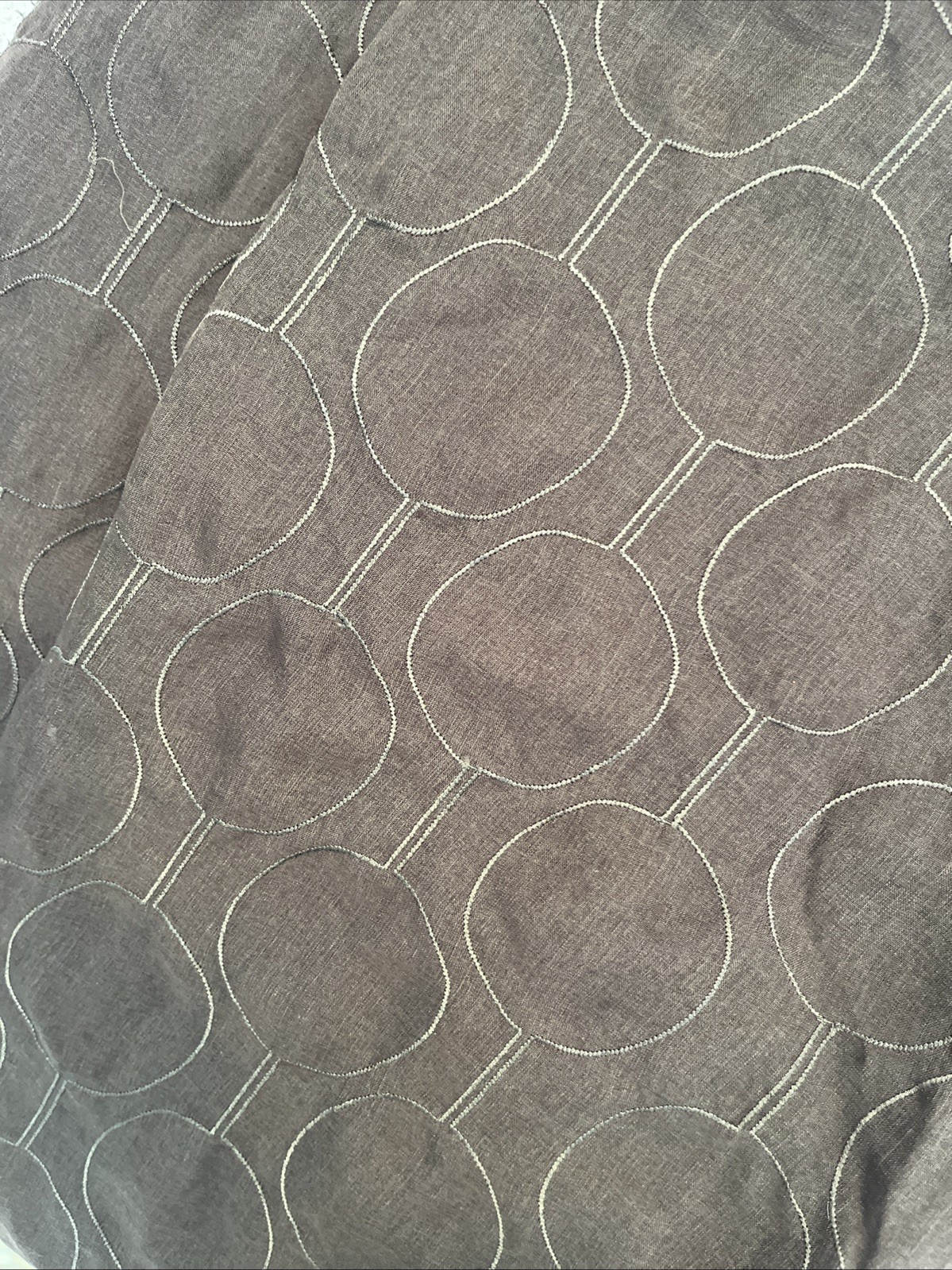 APT 9 - Circle Design - Chocolate Brown Semi-Sheer 42W x 84H Set Of 2 Panels gallery