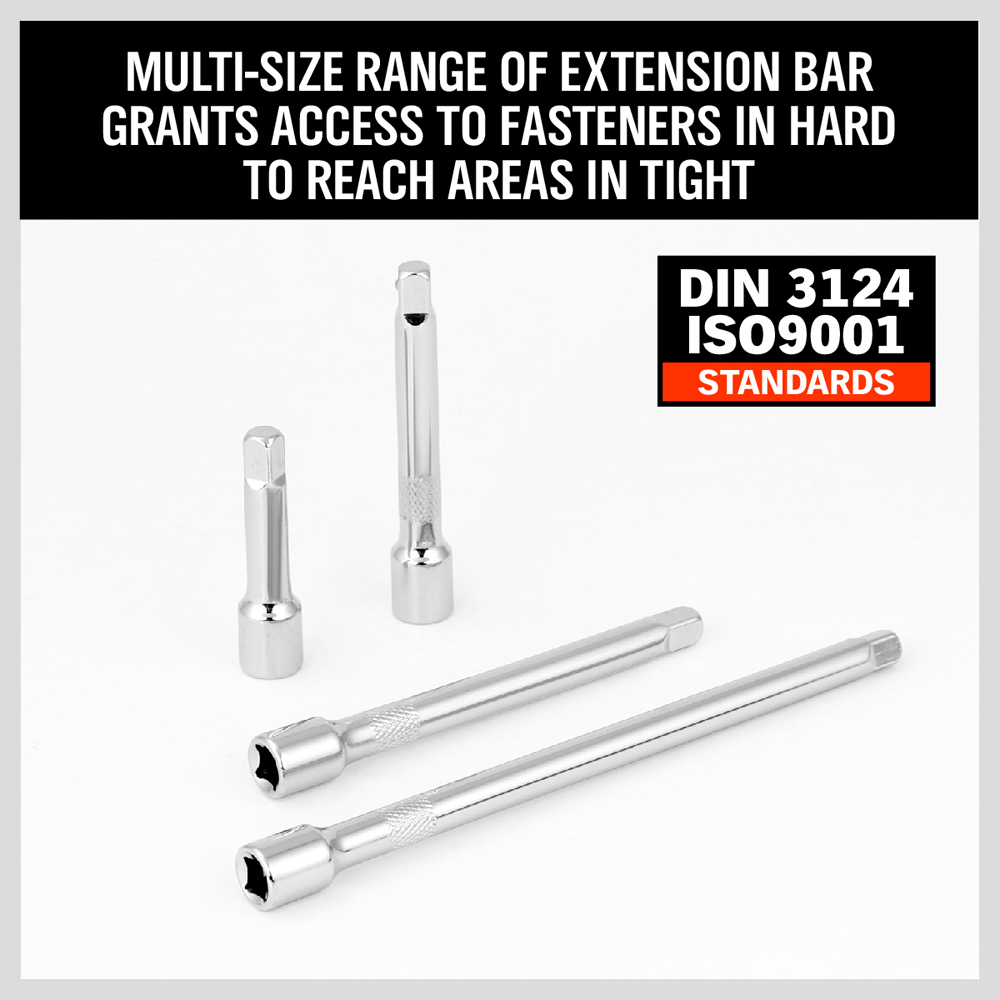 4pc 1/4" LONG Extension Extender Bar Set 2" 3" 4" 6" Drive Ratchet Wrench Socket gallery