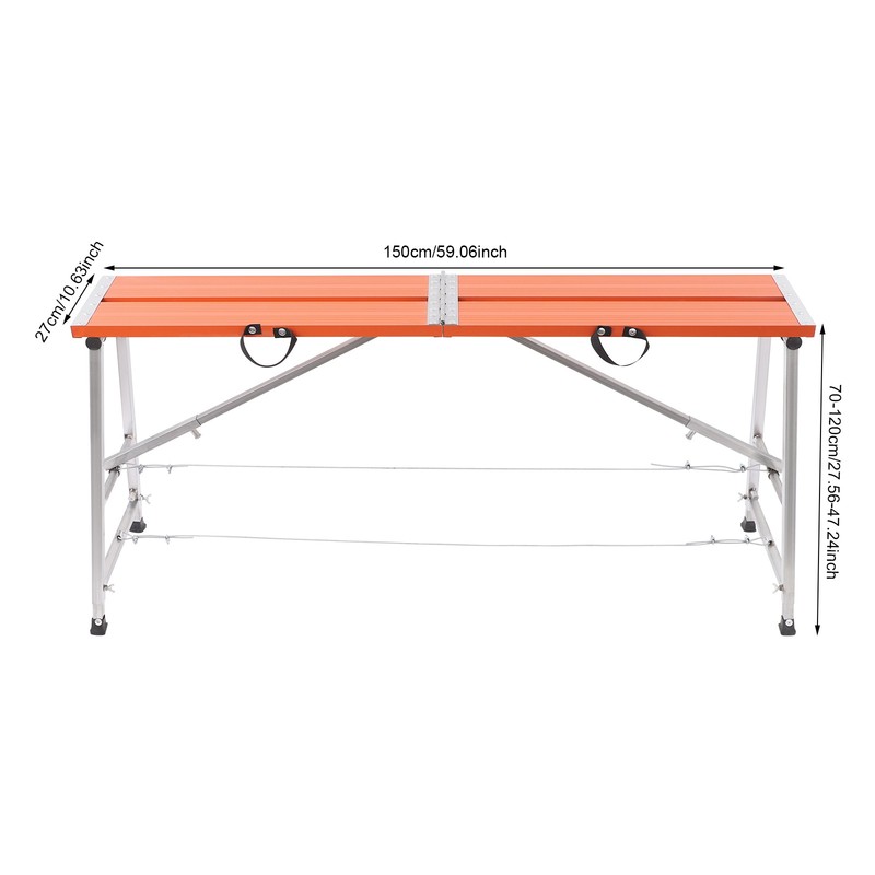Work Platform Adjustable Height Portable Folding Scaffolding Platform 330lb Load gallery