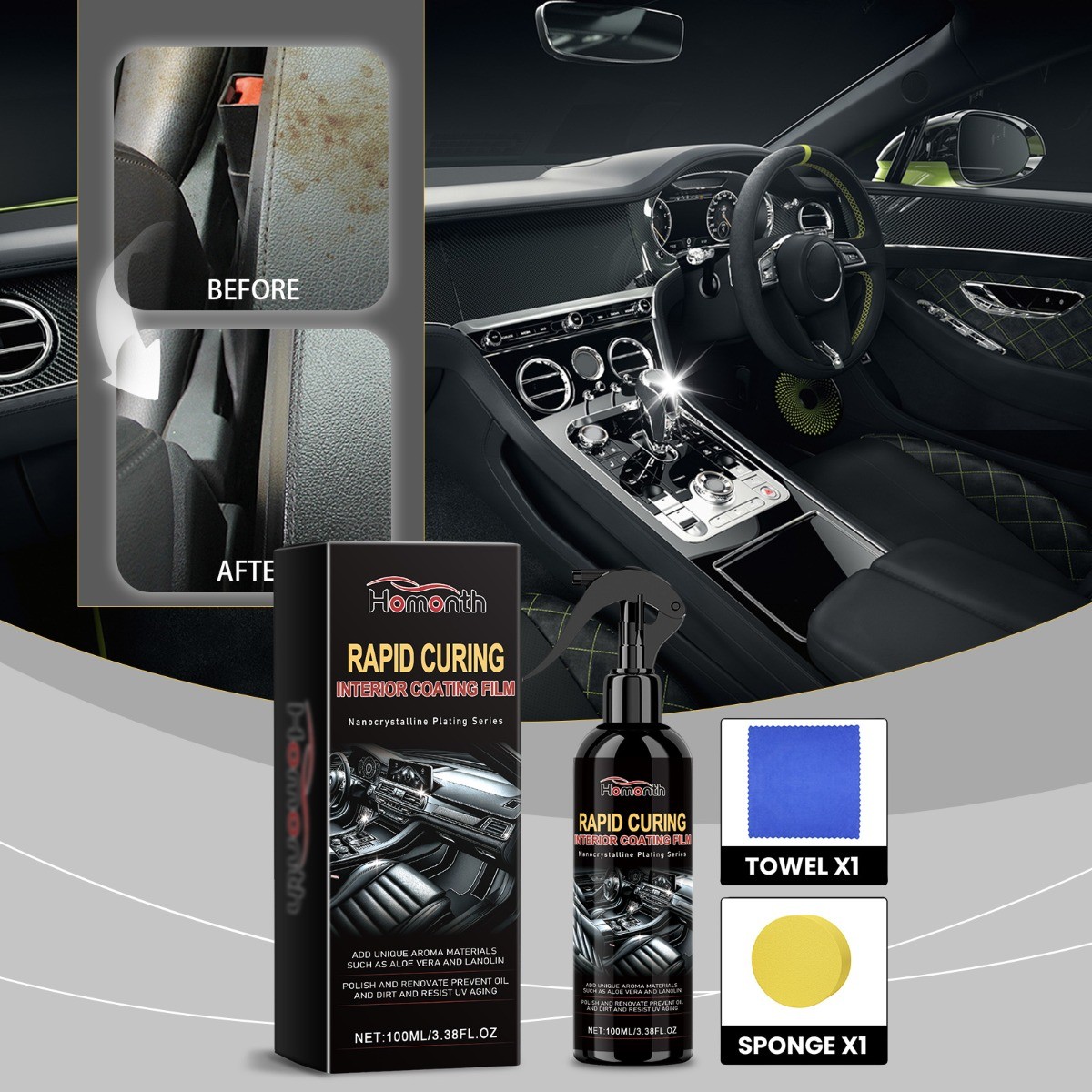 Car Interior Cleaner & Restorer with EDTA Protection Coating for Cars, Vans gallery