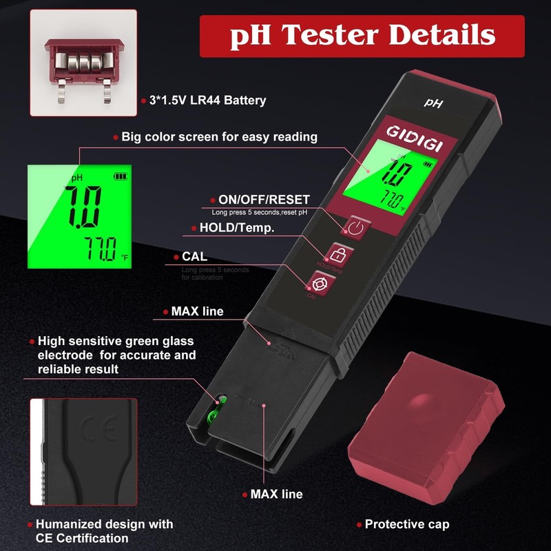 Digital pH Meter High Accuracy UL-Certified Water Tester with 6 Packs Calibra... gallery