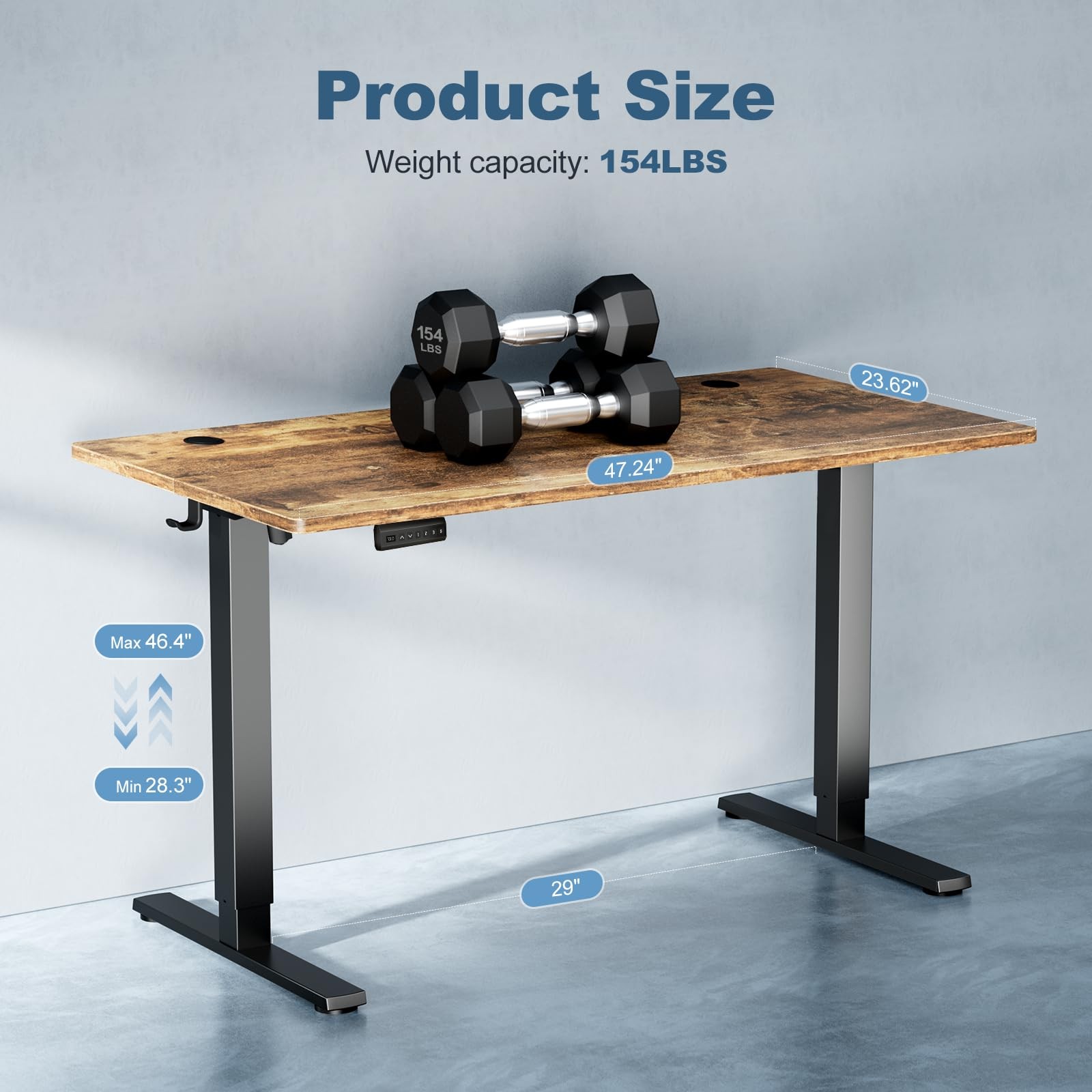 48 Inch Electric Standing Desk Height Adjustable, Sit to Stand Up Computer Wo... gallery