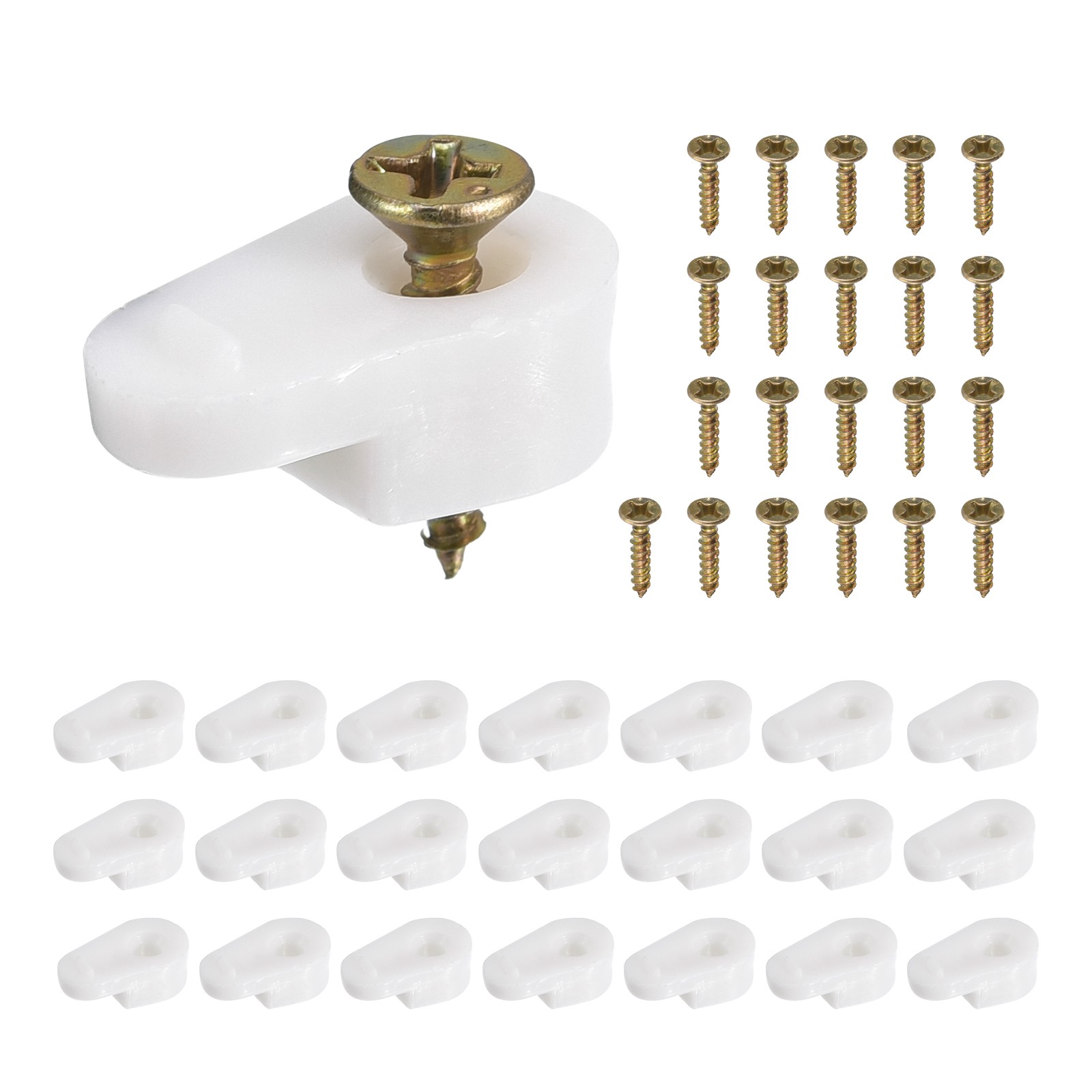 60 Set 20mm Plastic Glass Retainer Clips Kit for 3mm Thick Glass White gallery