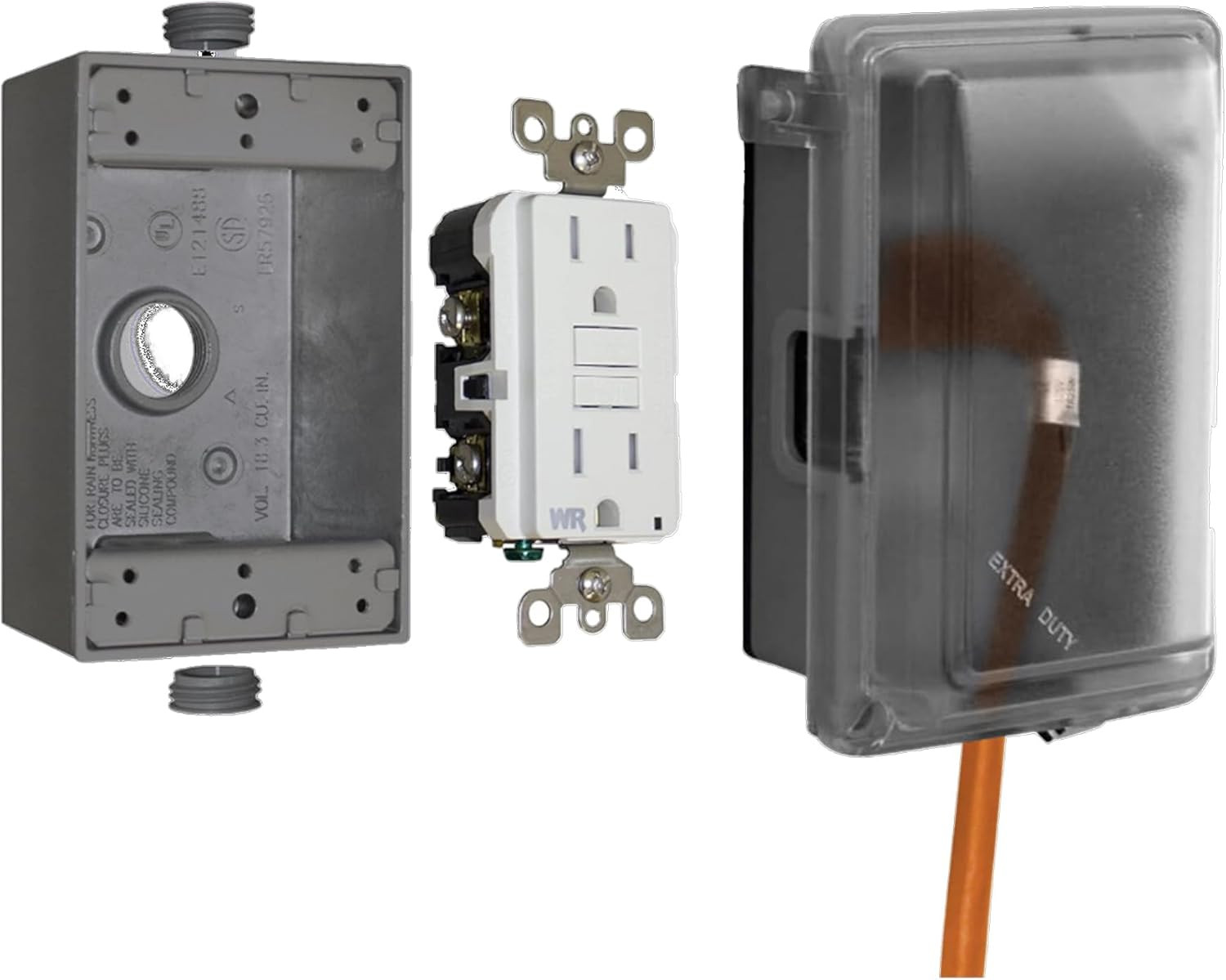 16801 Non-Metallic Weatherproof Outdoor Electrical Outlet Kit W/ Extra Duty Cove gallery
