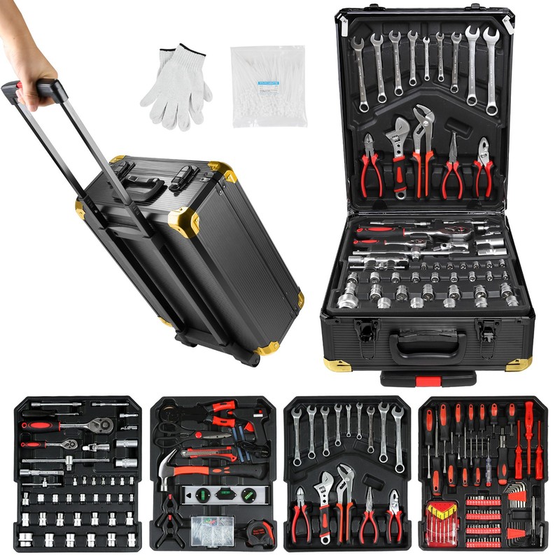 909 PCS Mechanics Tool Set Wrench Socket kit Ratchet Metric Set With Box gallery