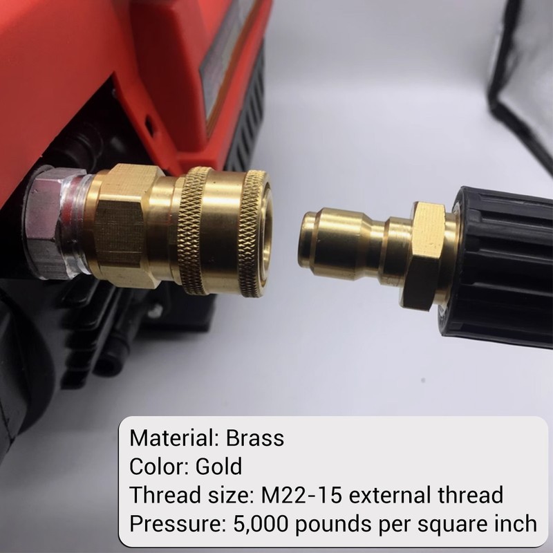 4pcs Pressure Washer Adapter Set M22 3/8" Quick Connect For Power Washer Hose gallery