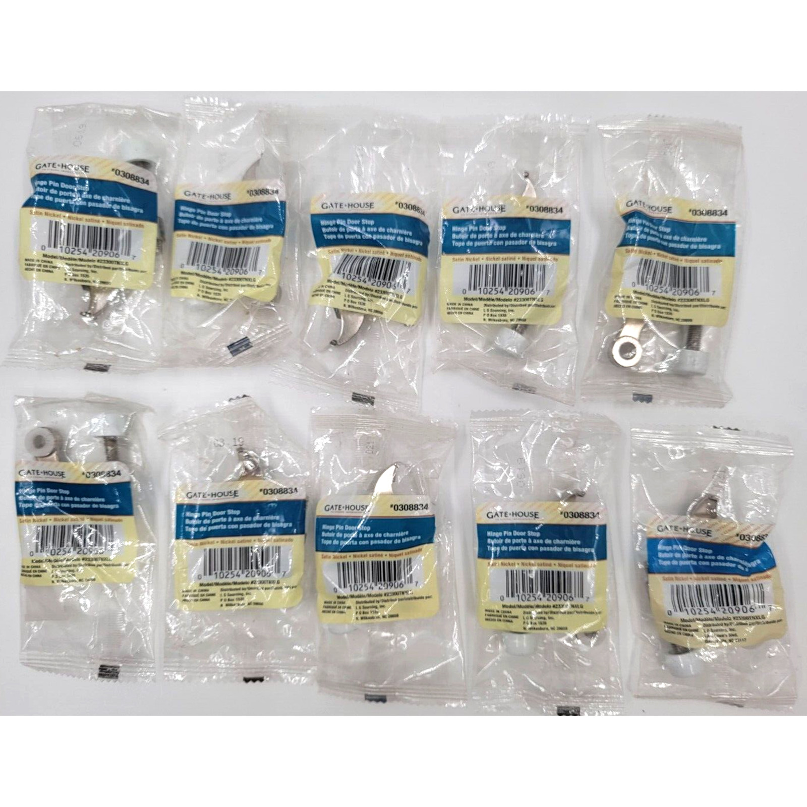 Gate House Hinge Pin Door Stop 0308834 Wall Protector Satin Nickel Lot of 10 gallery