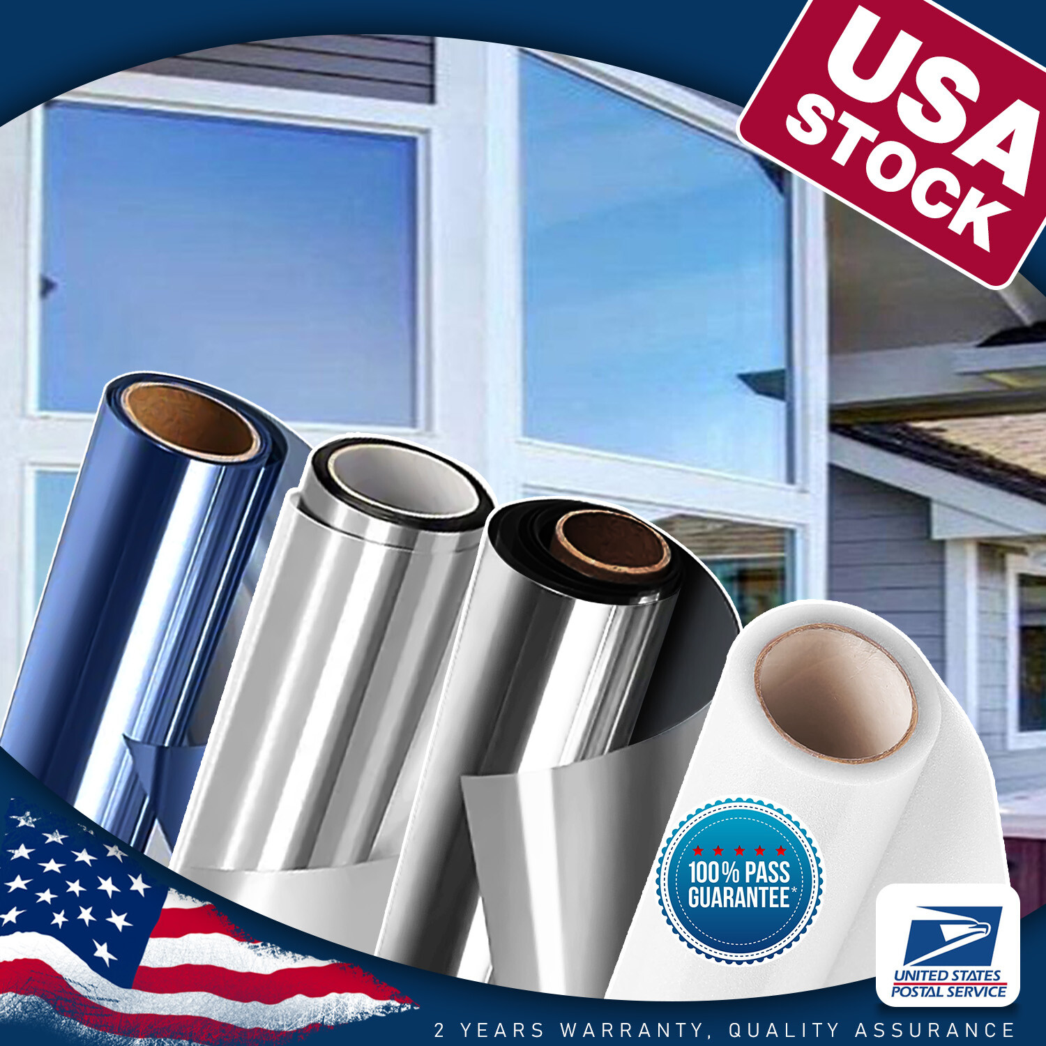 Reflective One Way Mirror Tint Privacy Window Film For Home Office Slide Door gallery