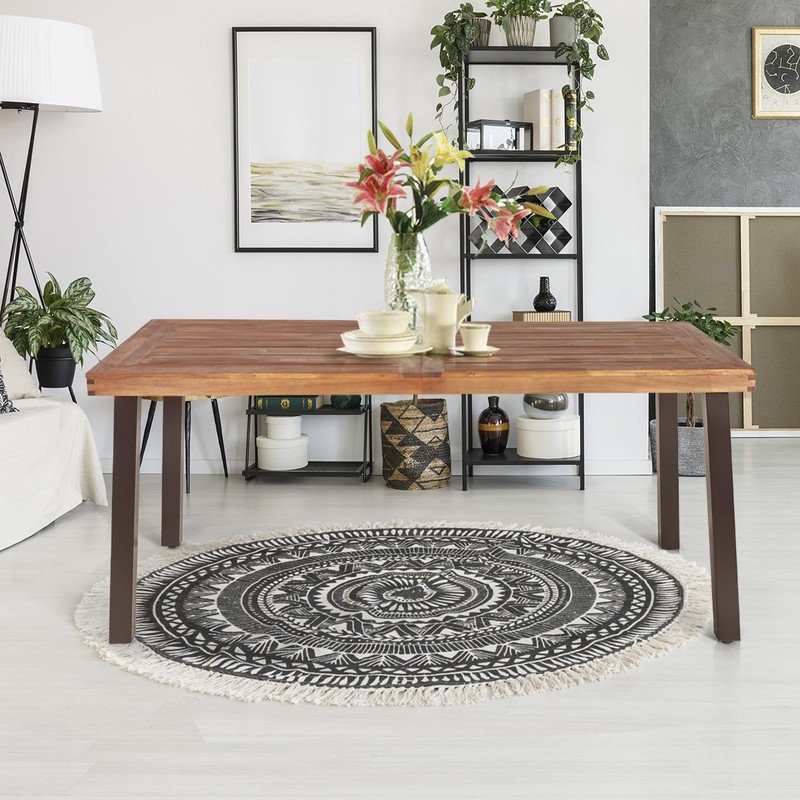 Rectangular Acacia Wood Dining Table Rustic Furniture Indoor &Outdoor gallery